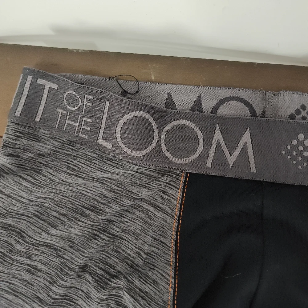 Fruit of the Loom Breathable NWOT 2 Pack Men's Black and Gray Boxer Briefs Sz Sm